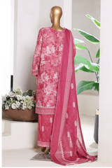 Bin Saeed Stitched 3 Piece Exclusive Printed Khaddar Vol-15 Collection'2025-WK-2664-rose