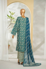 Bin Saeed Stitched 3 Piece Exclusive Printed Lawn Vol-01 Collection'2026-LSM-2706 GREEN