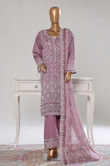 Bin Saeed Stitched 3 Piece Luxury White & White Emb Collection'2026-NSM-2570