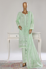 Bin Saeed Stitched 3 Piece Luxury White & White Emb Collection'2026-NSM-2578