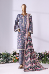 Bin Saeed Stitched 3 Piece Exclusive Printed Khaddar Vol-08 Collection'2025-WK-2524-Grey