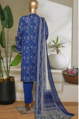 Bin Saeed Stitched 3 Piece Exc Printed Lawn Vol-06 Collection'2025-NSM-2483-blue