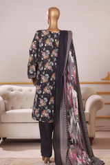 Bin Saeed Stitched 3 Piece Exclusive Printed Khaddar Vol-09 Collection'2025-WK-2564-Black