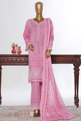 Bin Saeed Stitched 3 Piece Luxury White & White Emb Collection'2026-NSM-2575