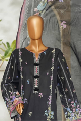 Bin Saeed Stitched 3 Piece Exclusive Printed Lawn Vol-01 Collection'2026-LSM-2699 BLACK