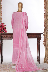 Bin Saeed Stitched 3 Piece Luxury White & White Emb Collection'2026-NSM-2575