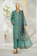 Bin Saeed Stitched 3 Piece Exclusive Printed Lawn Vol-01 Collection'2026-LSM-2700 GREEN