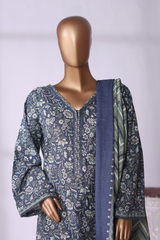 Bin Saeed Stitched 3 Piece Exclusive Printed Khaddar Vol-08 Collection'2025-WK-2527-blue
