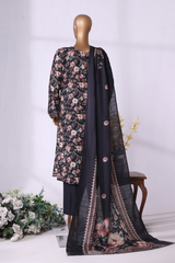 Bin Saeed Stitched 3 Piece Exclusive Printed Khaddar Vol-08 Collection'2025-WK-2522-Black