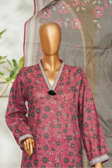 Bin Saeed Stitched 3 Piece Exclusive Printed Lawn Vol-01 Collection'2026-LSM-2701 PINK