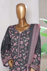 Bin Saeed Stitched 3 Piece Exclusive Printed Khaddar Vol-15 Collection'2025-WK-2671-GREY