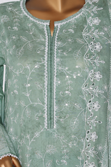 Bin Saeed Stitched 3 Piece Luxury White & White Emb Collection'2026-NSM-2584
