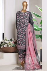 Bin Saeed Stitched 3 Piece Exclusive Printed Khaddar Vol-15 Collection'2025-WK-2671-GREY