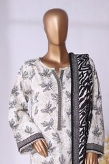 Bin Saeed Stitched 3 Piece Exclusive Printed Khaddar Vol-08 Collection'2025-WK-2529-White