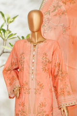 Bin Saeed Stitched 3 Piece Exclusive Printed Lawn Vol-01 Collection'2026-LSM-2703 PINK