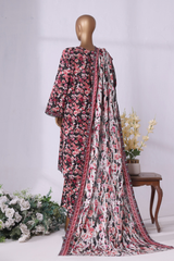 Bin Saeed Stitched 3 Piece Exclusive Printed Khaddar Vol-08 Collection'2025-WK-2521-red