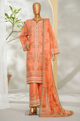 Bin Saeed Stitched 3 Piece Exclusive Printed Lawn Vol-01 Collection'2026-LSM-2703 PINK