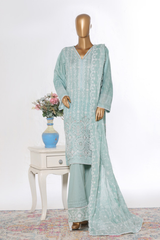 Bin Saeed Stitched 3 Piece Luxury White & White Emb Collection'2026-NSM-2581