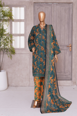 BIN SAEED PRINTED LAWN 3 PC COLLECTION 2025-26,Black