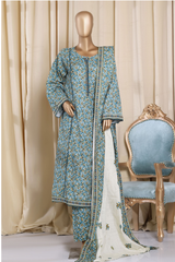 Bin Saeed Stitched 3 Piece Printed Frocks Khaddar Collection'2025-fr-1292-green