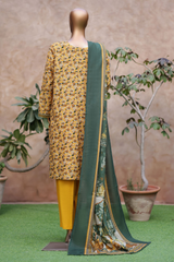 Bin Saeed Stitched 3 Piece Exclusive Printed Khaddar Vol-05 Collection'2025-WK-2402-Yellow