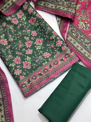 Bin Saeed Printed Lawn Unstitched 3 Piece Suit - D-70