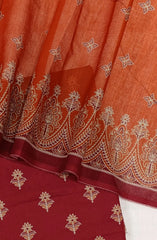 Bin Saeed Digital Printed Cotton Cambric Unstitched 3 Piece Suit - Design-35- BS25DCC - Red - Summer Collection