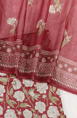 Bin Saeed Digital Printed Cotton Cambric Unstitched 3 Piece Suit - Design-41 - BS25DCC - Red - Summer Collection