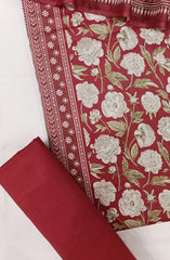 Bin Saeed Digital Printed Cotton Cambric Unstitched 3 Piece Suit - Design-41 - BS25DCC - Red - Summer Collection