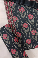 Bin Saeed Digital Printed Cotton Cambric Unstitched 3 Piece Suit - Design-39- BS25DCC - blue - Summer Collection