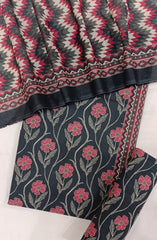 Bin Saeed Digital Printed Cotton Cambric Unstitched 3 Piece Suit - Design-39- BS25DCC - blue - Summer Collection