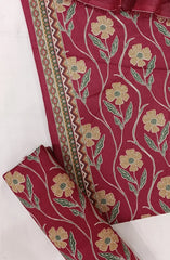 Bin Saeed Digital Printed Cotton Cambric Unstitched 3 Piece Suit - Design-15 - BS25DCC - pink - Summer Collection