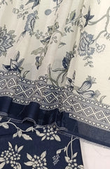 Bin Saeed Digital Printed Cotton Cambric Unstitched 3 Piece Suit - Design-33- BS25DCC - Blue - Summer Collection