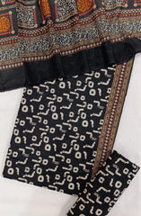 Bin Saeed Digital Printed Cotton Cambric Unstitched 3 Piece Suit - Design-38- BS25DCC - Black- Summer Collection