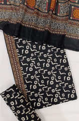 Bin Saeed Digital Printed Cotton Cambric Unstitched 3 Piece Suit - Design-38- BS25DCC - Black- Summer Collection