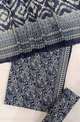Bin Saeed Digital Printed Cotton Cambric Unstitched 3 Piece Suit - Design-30- BS25DCC - Black - Summer Collection