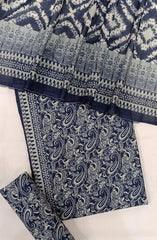 Bin Saeed Digital Printed Cotton Cambric Unstitched 3 Piece Suit - Design-30- BS25DCC - Black - Summer Collection