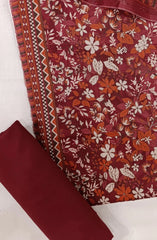 Bin Saeed Digital Printed Cotton Cambric Unstitched 3 Piece Suit - Design-37- BS25DCC - Red - Summer Collection