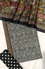 Bin Saeed Digital Printed Cotton Cambric Unstitched 3 Piece Suit - Design-29- BS25DCC - Black - Summer Collection