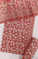 Bin Saeed Digital Printed Cotton Cambric Unstitched 3 Piece Suit - Design-24- BS25DCC - Pink- Summer Collection