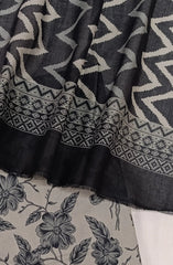 Bin Saeed Digital Printed Cotton Cambric Unstitched 3 Piece Suit - Design-19 - BS25DCC - grey - Summer Collection