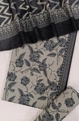 Bin Saeed Digital Printed Cotton Cambric Unstitched 3 Piece Suit - Design-19 - BS25DCC - grey - Summer Collection
