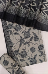 Bin Saeed Digital Printed Cotton Cambric Unstitched 3 Piece Suit - Design-19 - BS25DCC - grey - Summer Collection