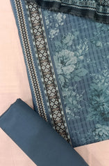 Bin Saeed Digital Printed Cotton Cambric Unstitched 3 Piece Suit - Design-16 - BS25DCC - blue - Summer Collection
