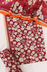 Bin Saeed Digital Printed Cotton Cambric Unstitched 3 Piece Suit - Design-25- BS25DCC - Red- Summer Collection
