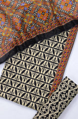 Bin Saeed Digital Printed Cotton Cambric Unstitched 3 Piece Suit - Design-20 - BS25DCC - Mustard - Summer Collection