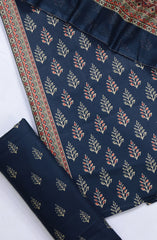 Bin Saeed Digital Printed Cotton Cambric Unstitched 3 Piece Suit - Design-20 - BS25DCC - Blue - Summer Collection