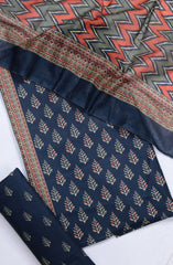 Bin Saeed Digital Printed Cotton Cambric Unstitched 3 Piece Suit - Design-20 - BS25DCC - Blue - Summer Collection