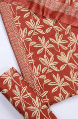 Bin Saeed Digital Printed Cotton Cambric Unstitched 3 Piece Suit - Design-21 - BS25DCC - Orange- Summer Collection