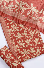 Bin Saeed Digital Printed Cotton Cambric Unstitched 3 Piece Suit - Design-21 - BS25DCC - Orange- Summer Collection